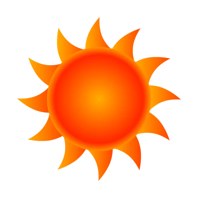 猛暑の太陽のイラスト