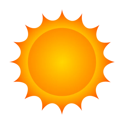 夏のオレンジ太陽のイラスト