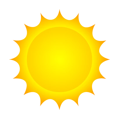 ギラギラする夏の太陽のイラスト