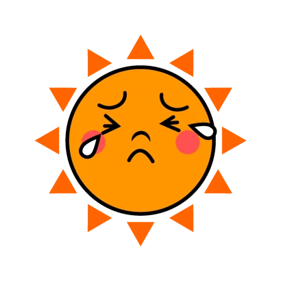 大泣きする太陽キャラのイラスト