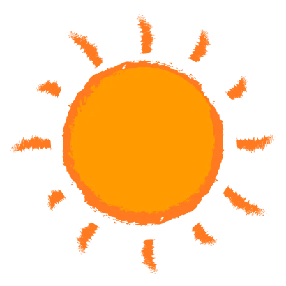暖かなオレンジ太陽のイラスト