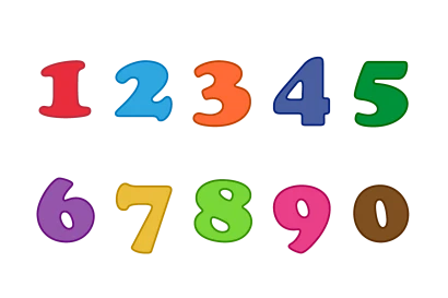 カラフルな数字のイラスト