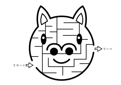 ブタの迷路のイラスト