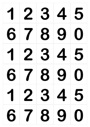 数字カード（1234567890）のイラスト