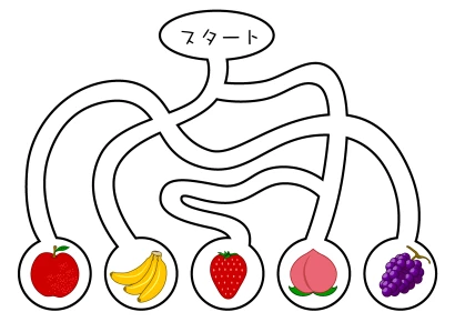 フルーツ迷路のイラスト