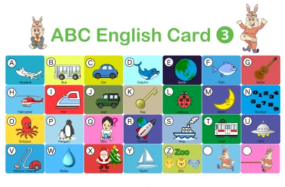 幼児用のABCかるたカードのイラスト
