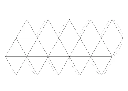20面体展開図のイラスト