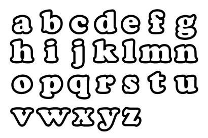 白黒太字abc表のイラスト