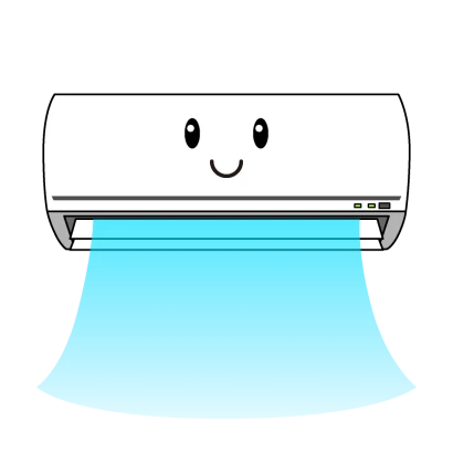 かわいいクーラーのイラスト