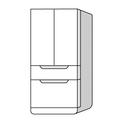 大きな冷蔵庫のイラスト