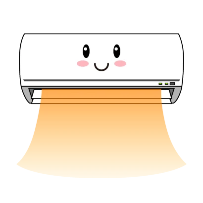 かわいい暖房エアコンのイラスト