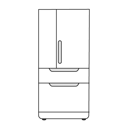 冷蔵庫の正面のイラスト