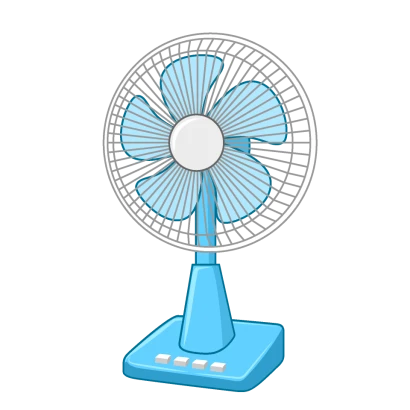水色の扇風機のイラスト