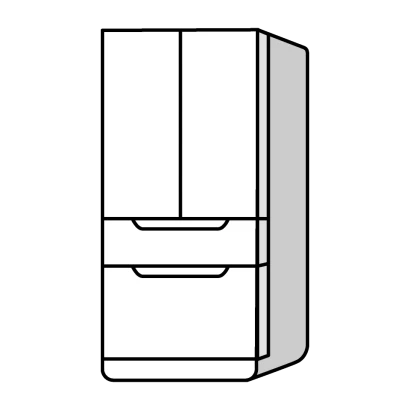 白い冷蔵庫のイラスト