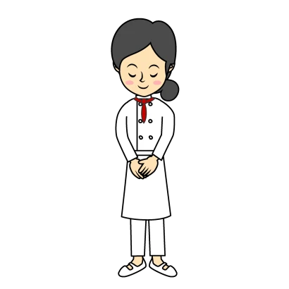 お辞儀する料理人のイラスト