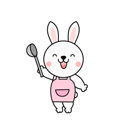 料理するうさぎのイラスト