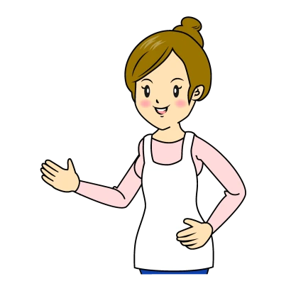 料理を説明する女性のイラスト