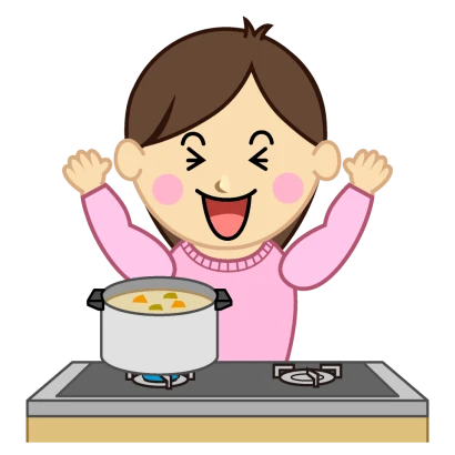 喜ぶ料理ママのイラスト