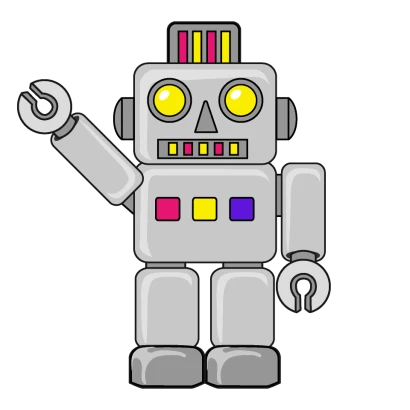 説明するロボットのイラスト