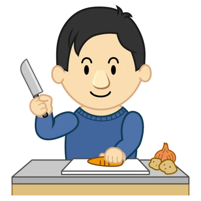 料理パパキャラのイラスト
