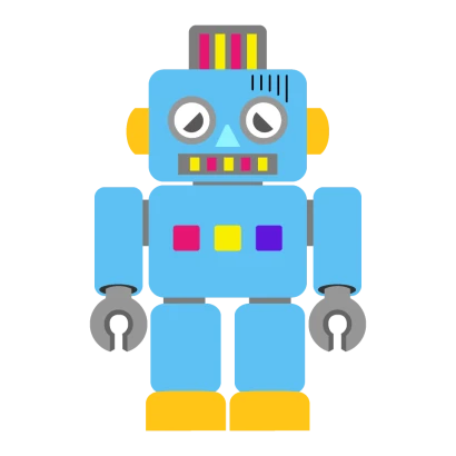 元気が無いロボットキャラのイラスト