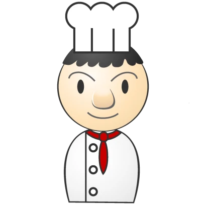コックさんの人アイコンのイラスト