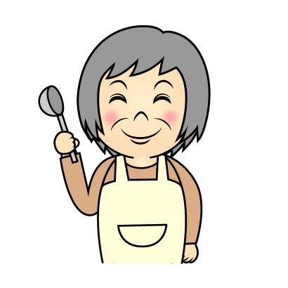 料理するおばあちゃんのイラスト