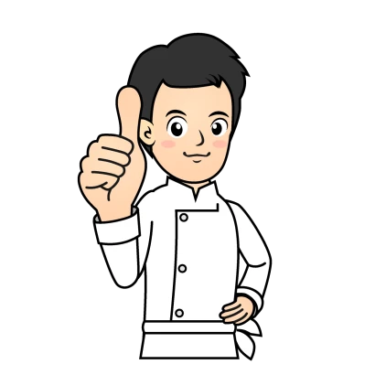 いいね！する料理人のイラスト