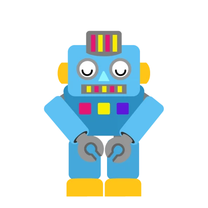 お辞儀するロボットキャラのイラスト