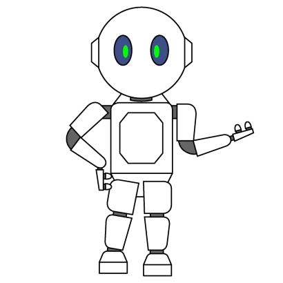 ジェスチャーするロボットのイラスト