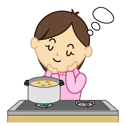 夢見る料理ママのイラスト