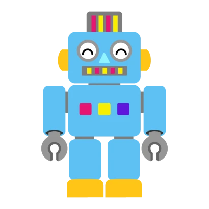 笑顔のロボットキャラのイラスト