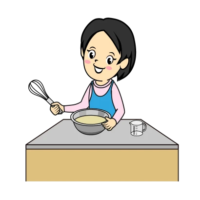 お菓子を作る女性のイラスト