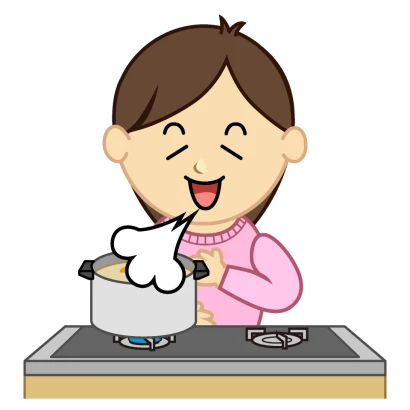 ほっとする料理ママのイラスト