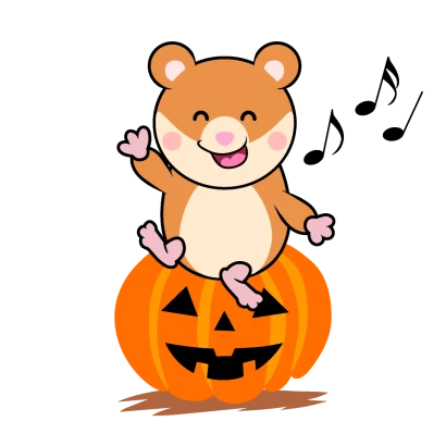ハロウィンのハムスターキャラのイラスト