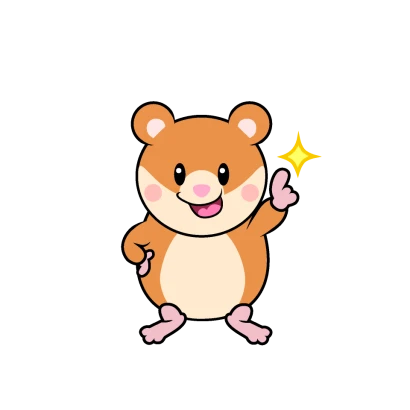 ポーズするハムスターキャラのイラスト