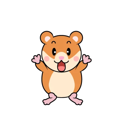 驚くハムスターキャラのイラスト