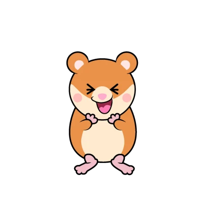 笑顔のハムスターキャラのイラスト