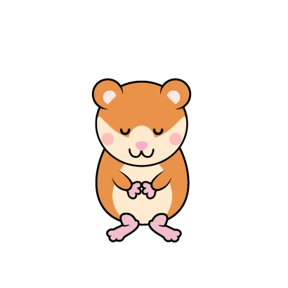お辞儀ハムスターキャラのイラスト