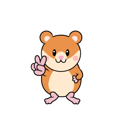 ピースのハムスターキャラのイラスト