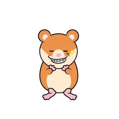 ニヤリ笑うハムスターキャラのイラスト