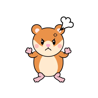 怒るハムスターキャラのイラスト