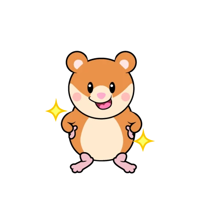 自信のハムスターキャラのイラスト