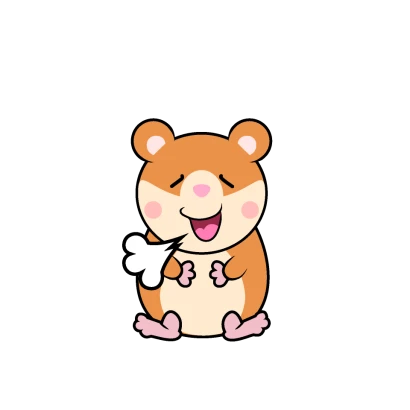 リラックスするハムスターキャラのイラスト