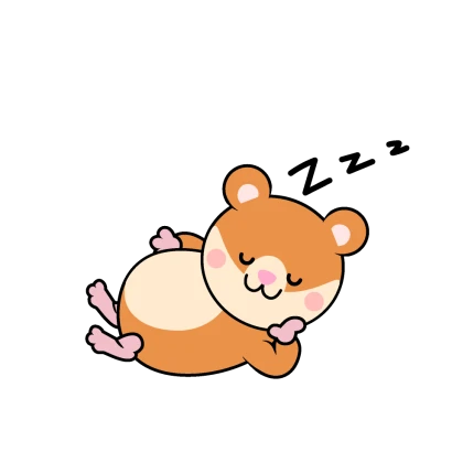 寝るハムスターキャラのイラスト