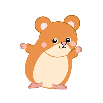 覗き見するハムスターのイラスト