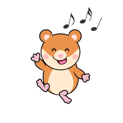 ダンスするハムスターキャラのイラスト