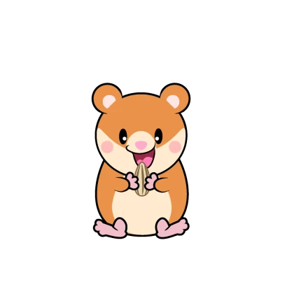 食べるハムスターキャラのイラスト