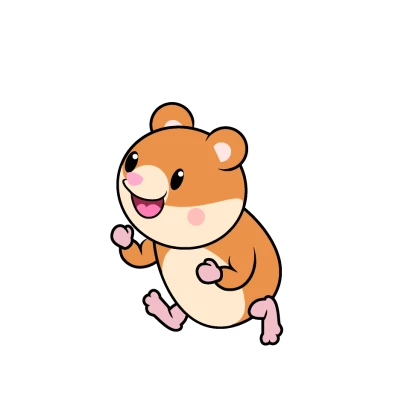 走るハムスターキャラのイラスト