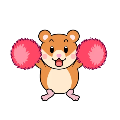 応援するハムスターキャラのイラスト